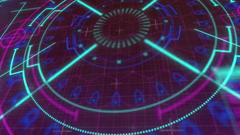 animación del procesamiento de datos en el espacio digital negro