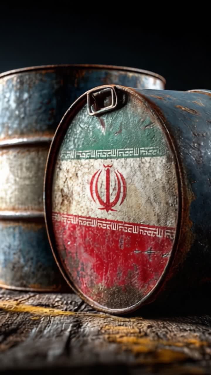 Contêineres de Metal Enferrujados Exibindo Bandeira Iraniana Desgastada, Simbolizando Temas de Tempo, Identidade e Significado Histórico