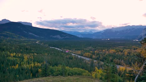 Jasper-Park-Gate-National-Park-Boundary-As-Viewed-From-On-Top-Of-Hill-Side