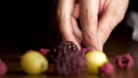 hand picking berries