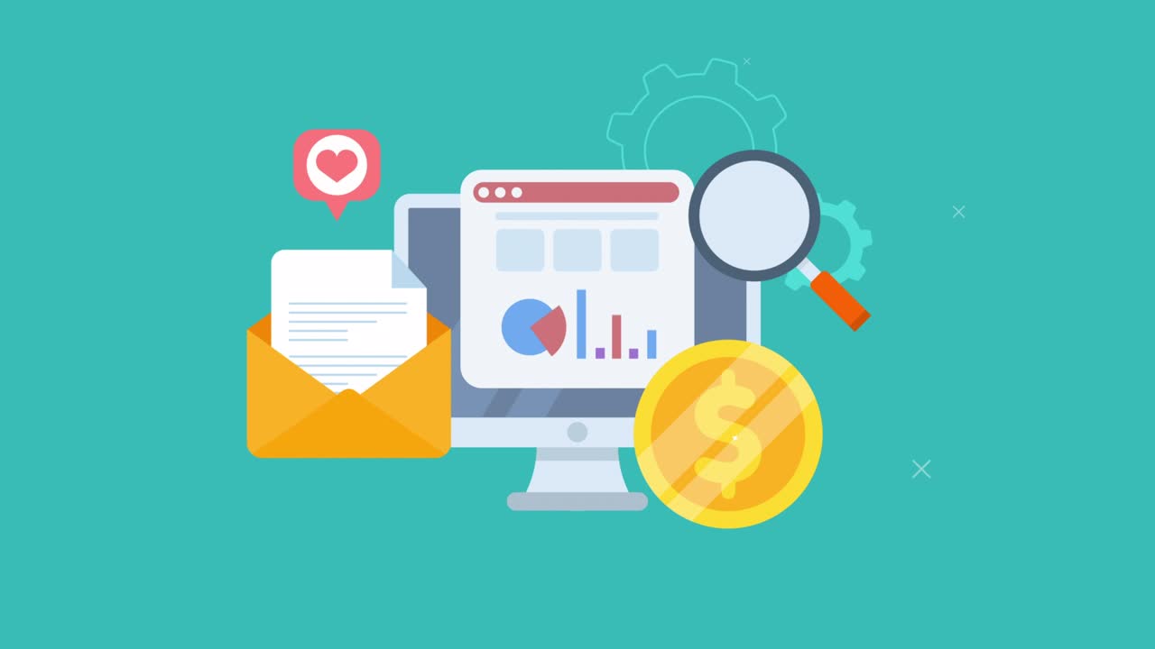 concepto de animación de optimización seo