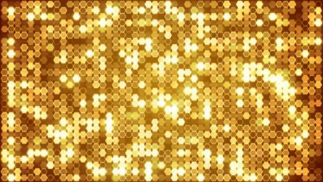 gold glitter hexagon abstract background animations. seamless loop.