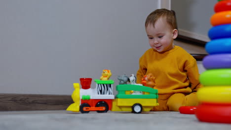 toddler playing with toys