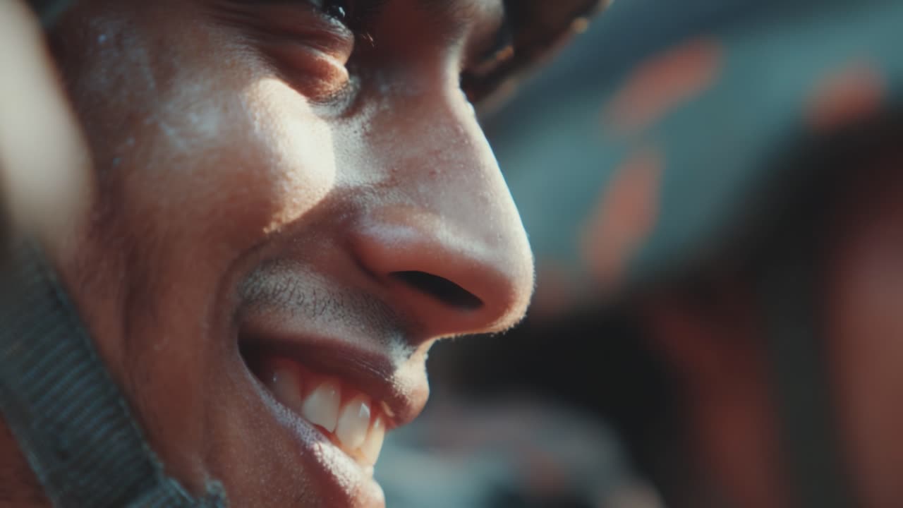 Capturing Joy: A Close-Up of a Smiling Individual Radiating Happiness and Confidence in a Vibrant Environment Filled with Camaraderie and Positivity