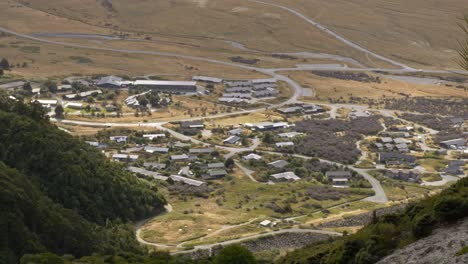 view of mount cook village in south island, new zealand - wide shot