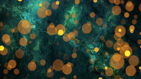 animation of yellow spots and shapes on black background