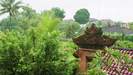 balinese house under the rain