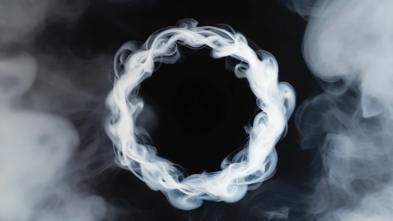 Smoke ring on black background