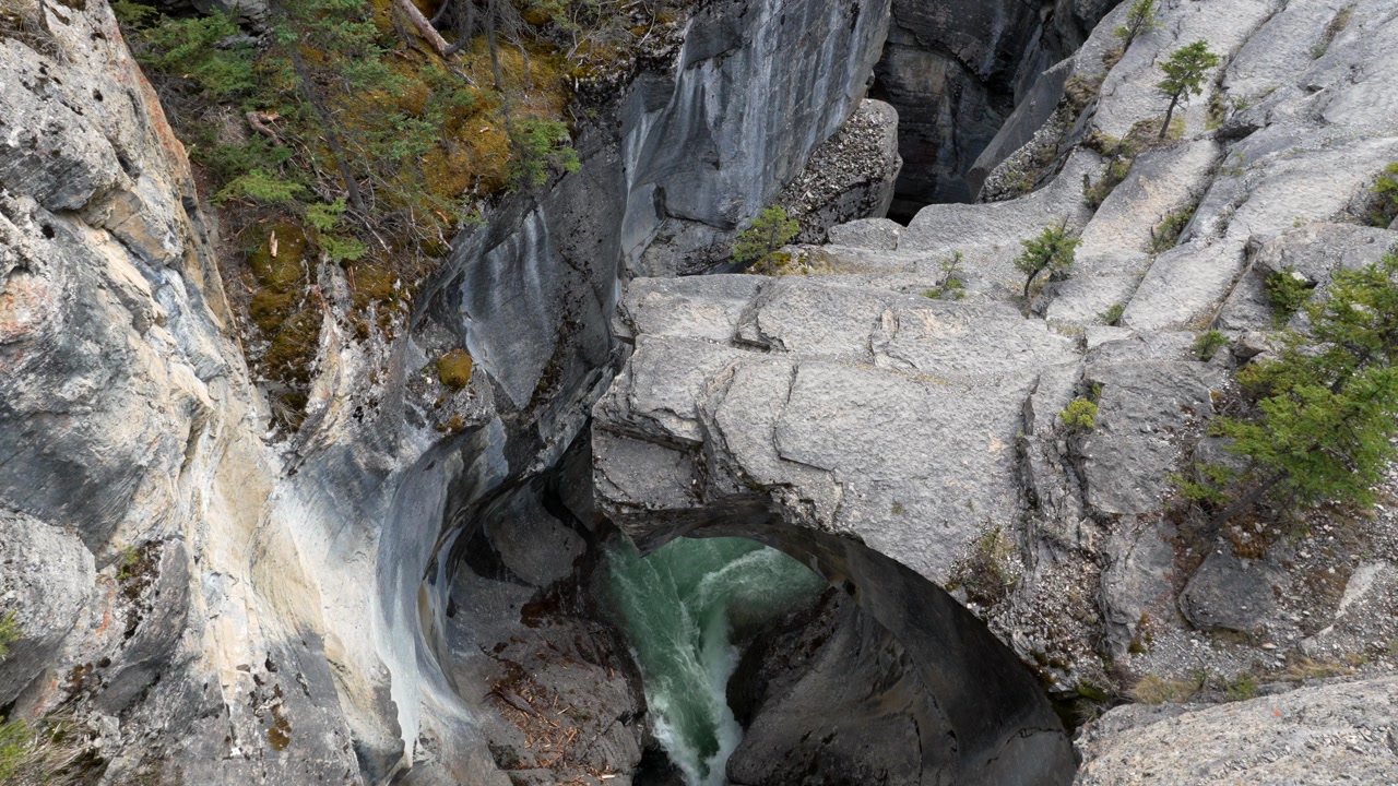 Mistaya Canyon river gorge in Banff National Park