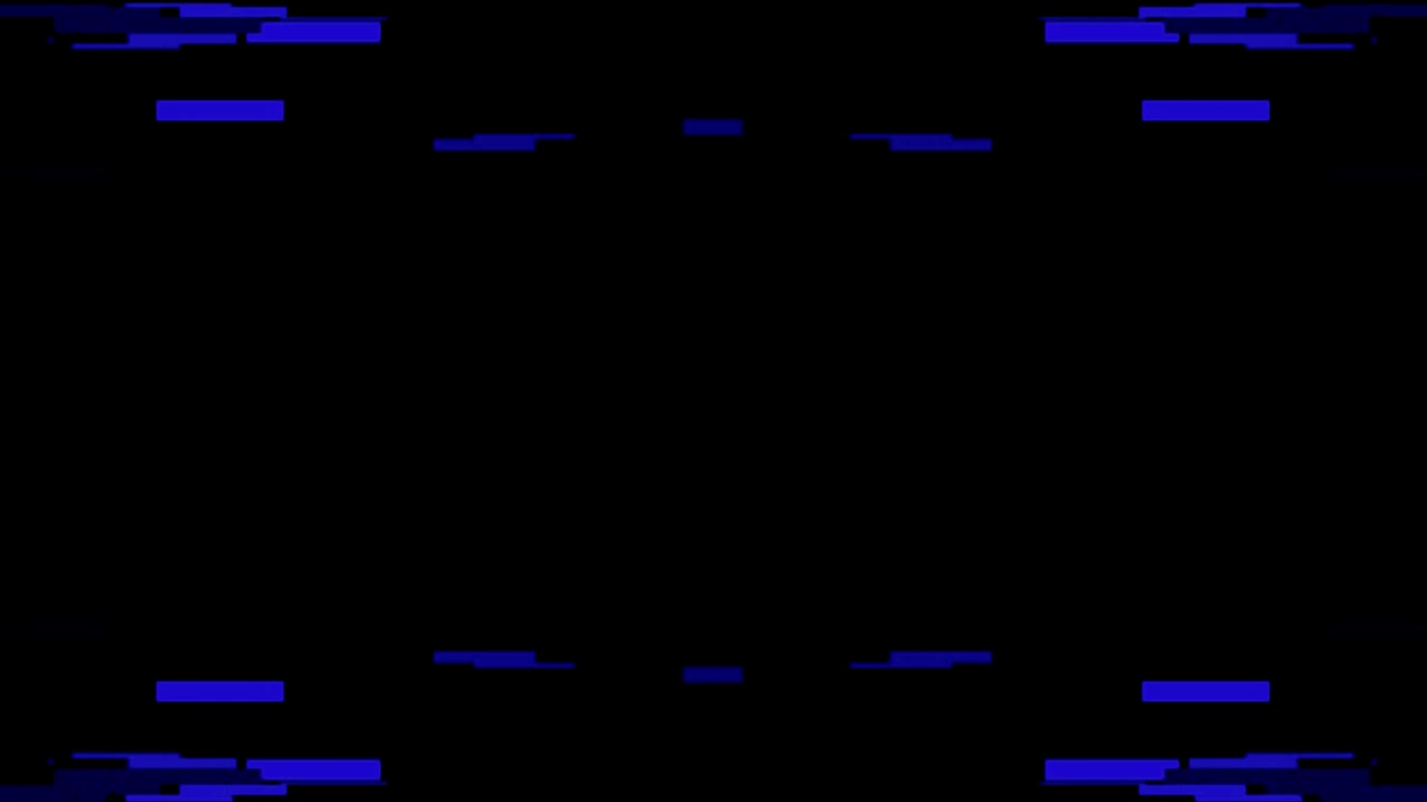 Abstract Blue Digital Glitch Effect on Black Background