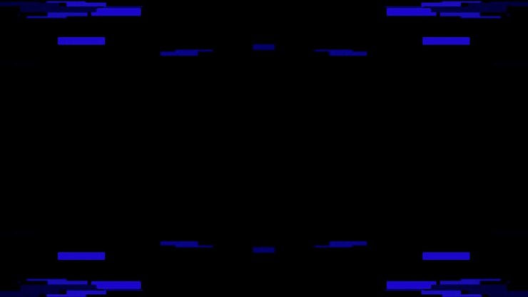 Abstract Blue Digital Glitch Effect on Black Background