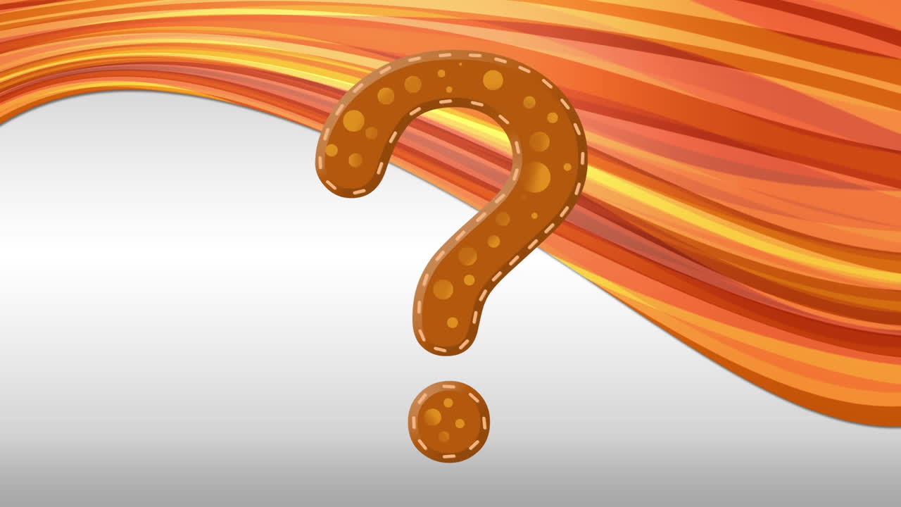 색 배경에 오렌지색 선 위에 질문표의 애니메이션