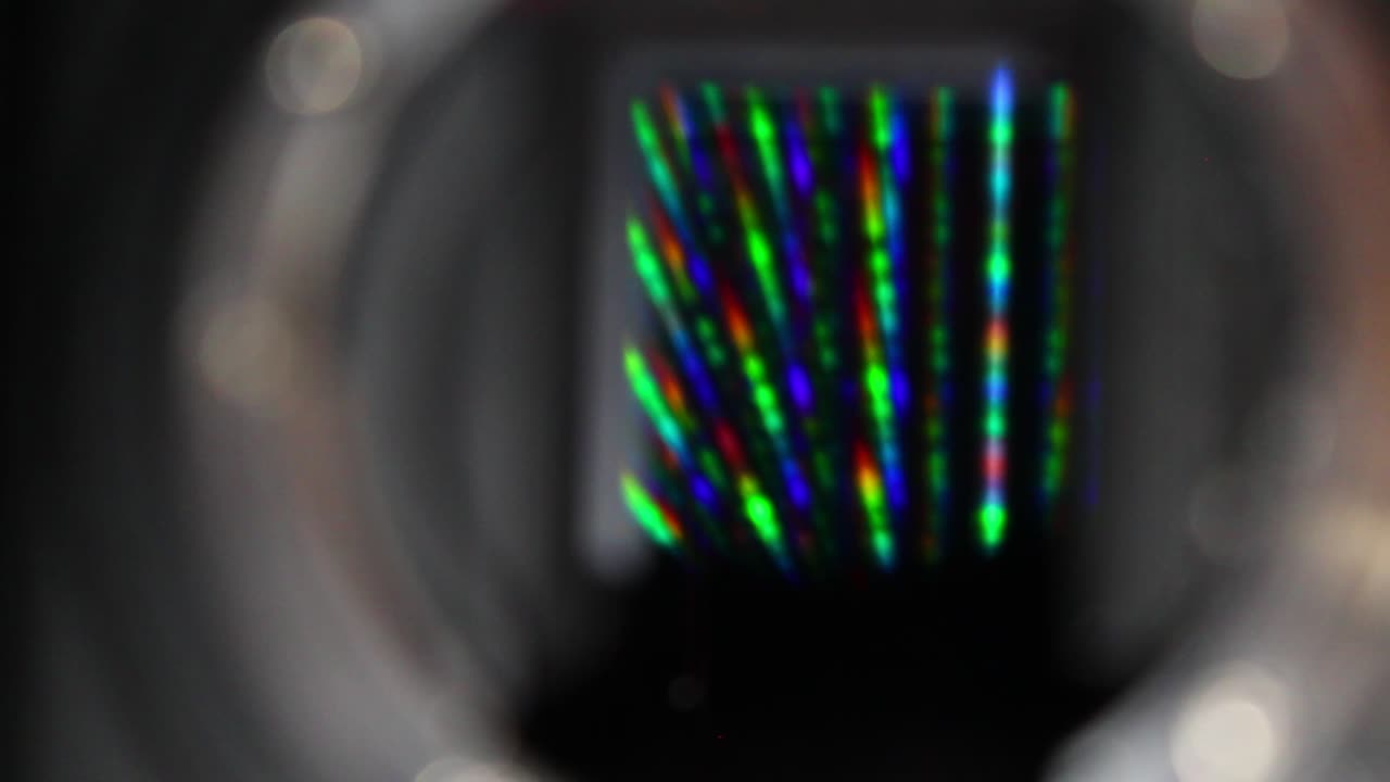Colourful full frame sensor of a black DSLR Camera