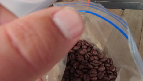 bag of freshly roasted coffee beans at coffee plantation in nicaragua