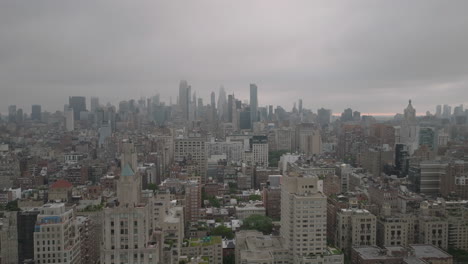 aerial view of midtown manhattan on an overcast morning. shot in new york city