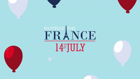 bastille day france celebration lettering with balloons helium