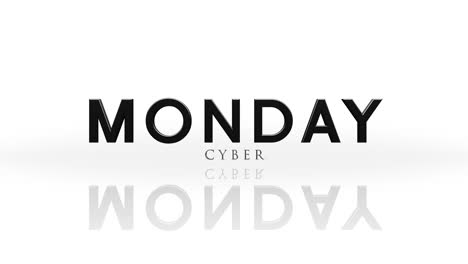 elegant cyber monday text on white gradient