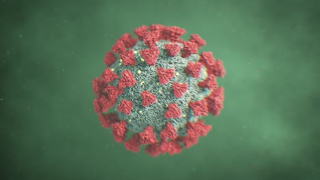 covid-19 virus structure in electron microscope close-up seamless. looped 3d animation of coronavirus 2019-ncov dna with environment medical concept.