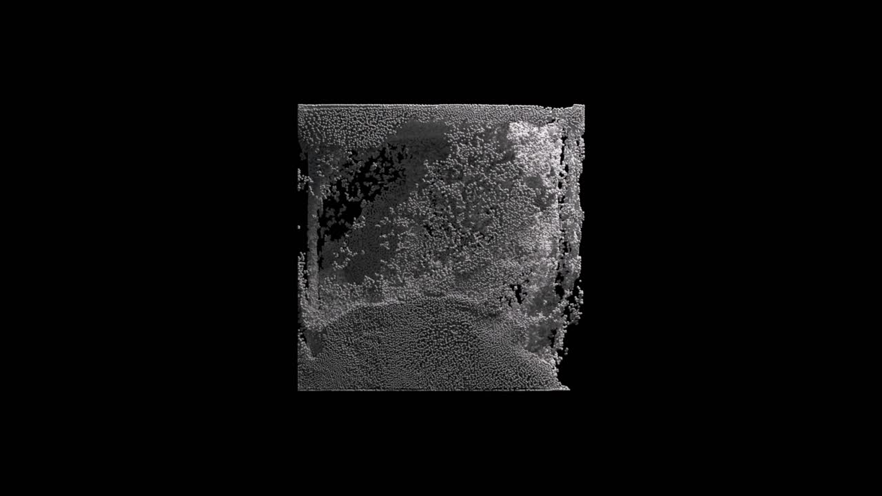 abstrakcyjny render 3d płynących cząstek w kwadratzie