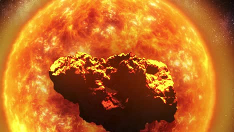 asteroid impacting the sun