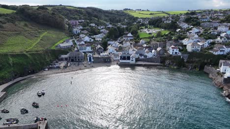 gorran haven cornwall uk drone,aerial calm day in summer