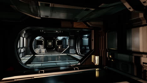 interior futurista de la base espacial