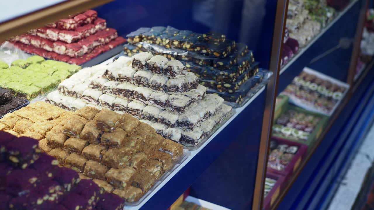 Assorted Turkish Delight and Sweets Display