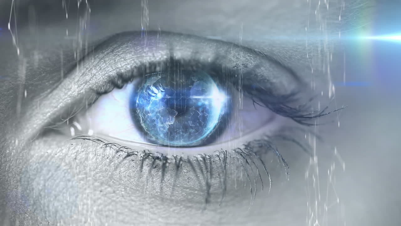 인간의 눈에 대한 연결의 회전 네트워크