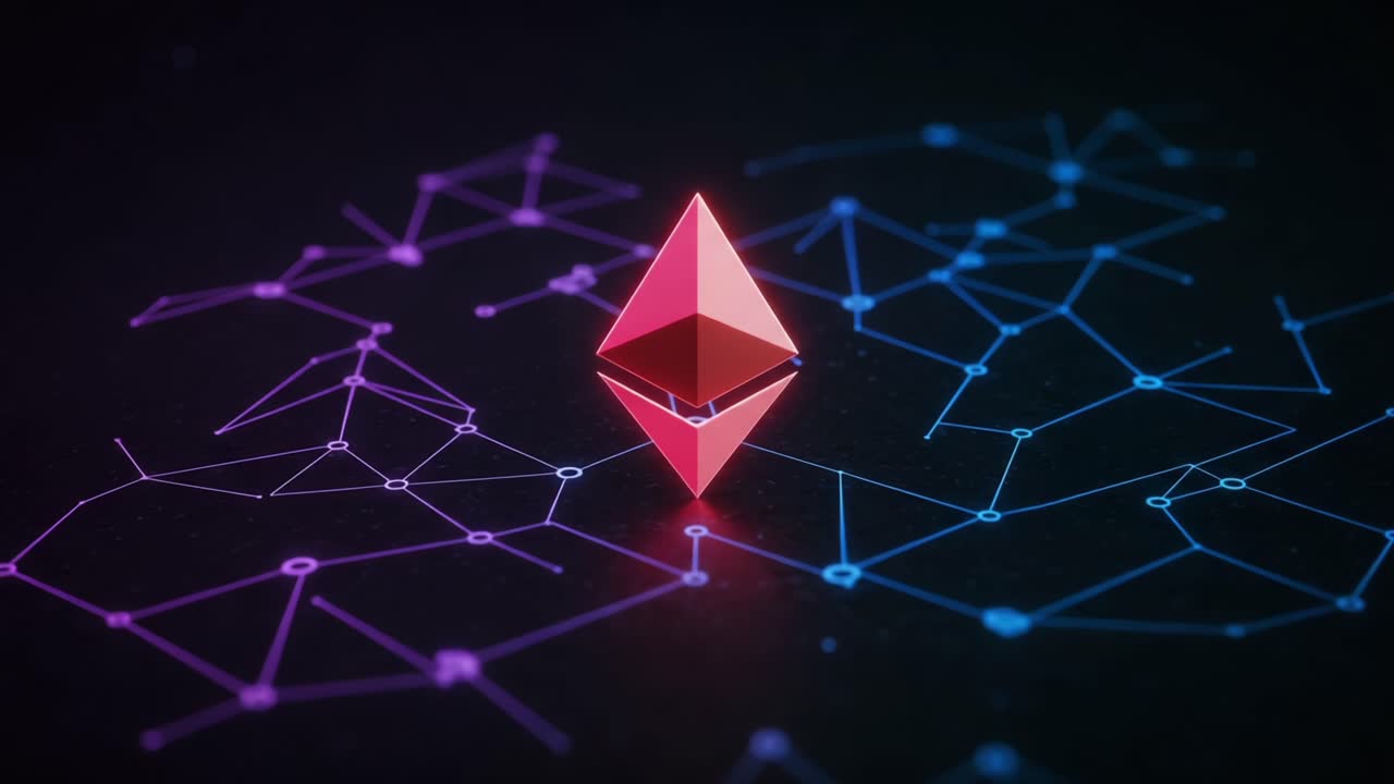 A Stunning Visualization of a Symbolic Geometry Model Featuring an Artistic Representation of a Pivotal Element in Blockchain Technology and Digital Currency Innovation