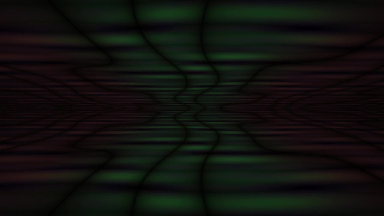 Abstract Dark Background with Wavy Green Light Patterns