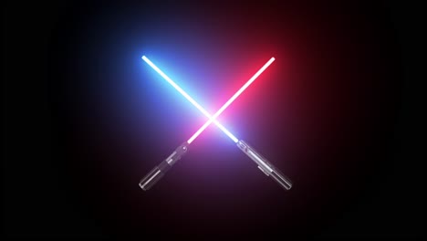 dos sables de luz jedi rojo y azul
