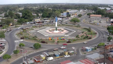 Vista-Aérea-De-La-Carretera-Redonda-En-La-Ciudad