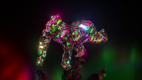 polygonal gorilla sculpture with crystal effect