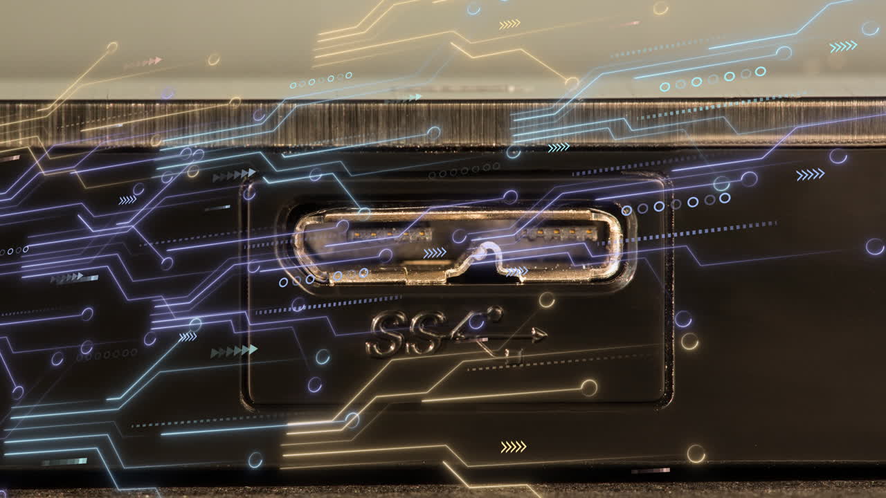 서버 및 데이터 처리의 클로즈업 애니메이션