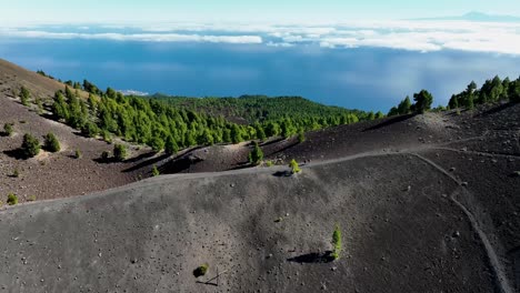 aerial drone view of the landscape of la palma, canary islands, spain