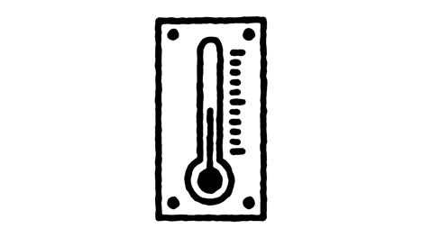 temperatura y humedad relativa animación del icono de la línea de dibujos dibujados