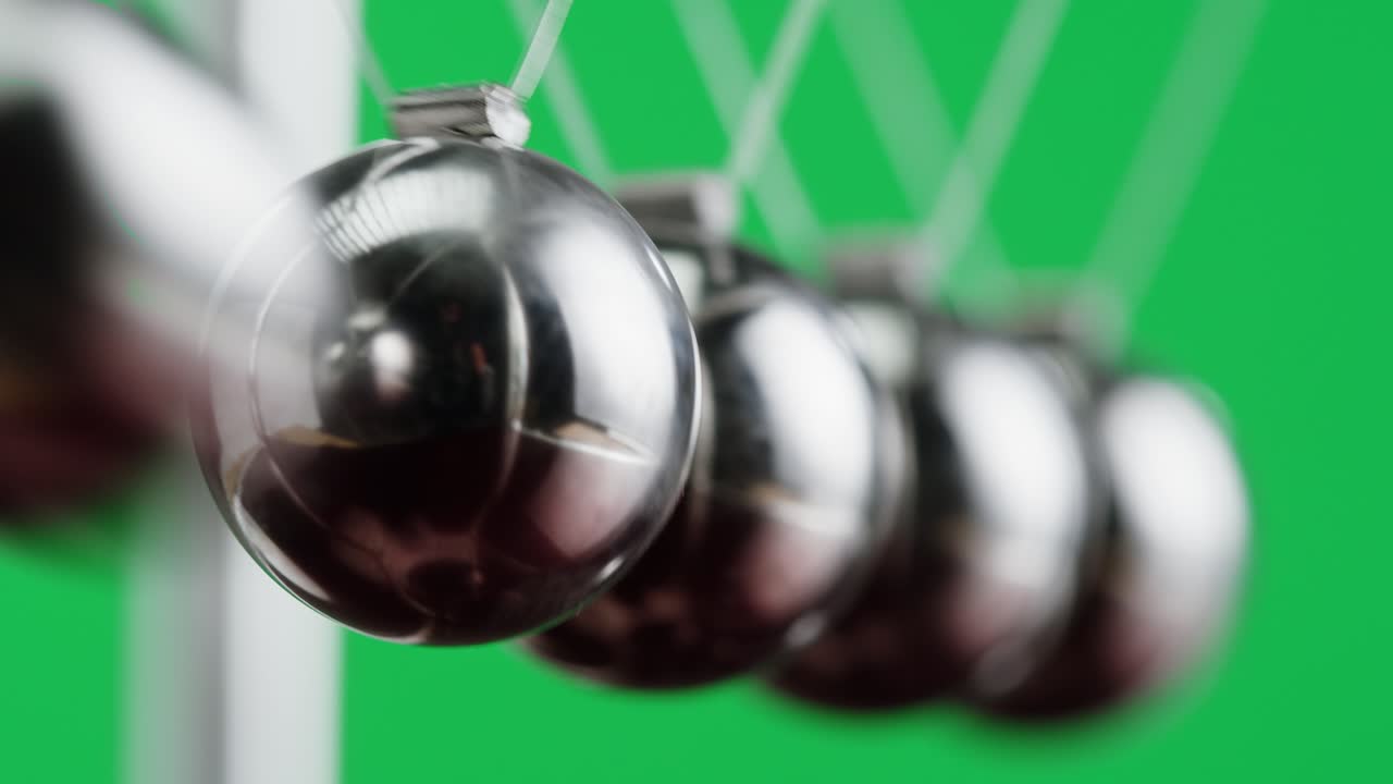 Newton's Cradle on Green Screen