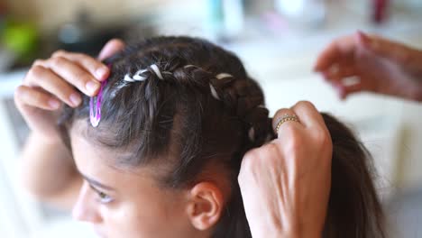 braiding a child's hair