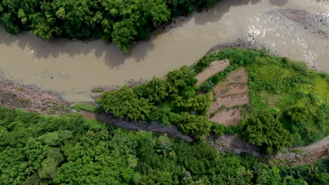 bend of progo river in magelang, central java in indonesia