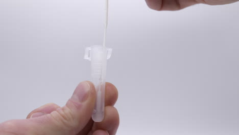 preparing covid-19 nasal swab sample for testing