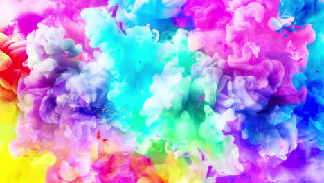 tintas que explotan en el agua haciendo patrones abstractos en el aire