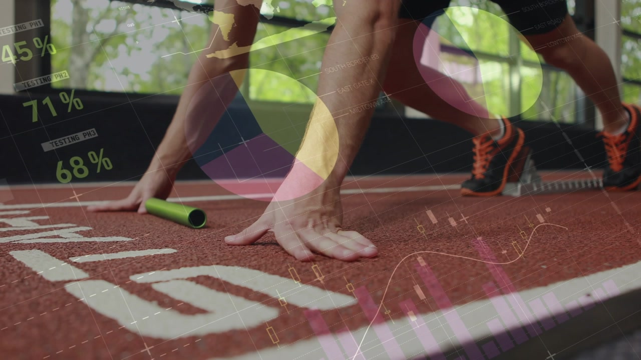 Animation of data processing over basketball match