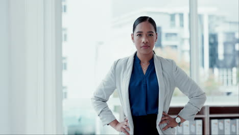 Rostro,-Misión-Y-Una-Mujer-De-Negocios-Segura