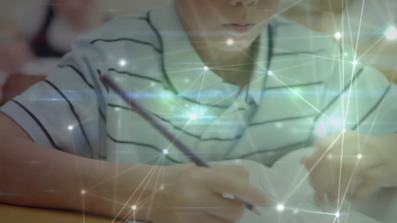 학교생의 글쓰기를 통한 연결 네트워크의 애니메이션