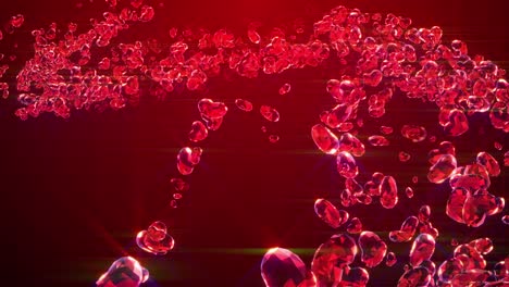 fondo de animación de corazón de diamante rojo