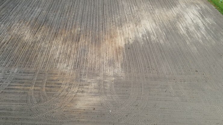 Drone shot of farmland ready for growing food.