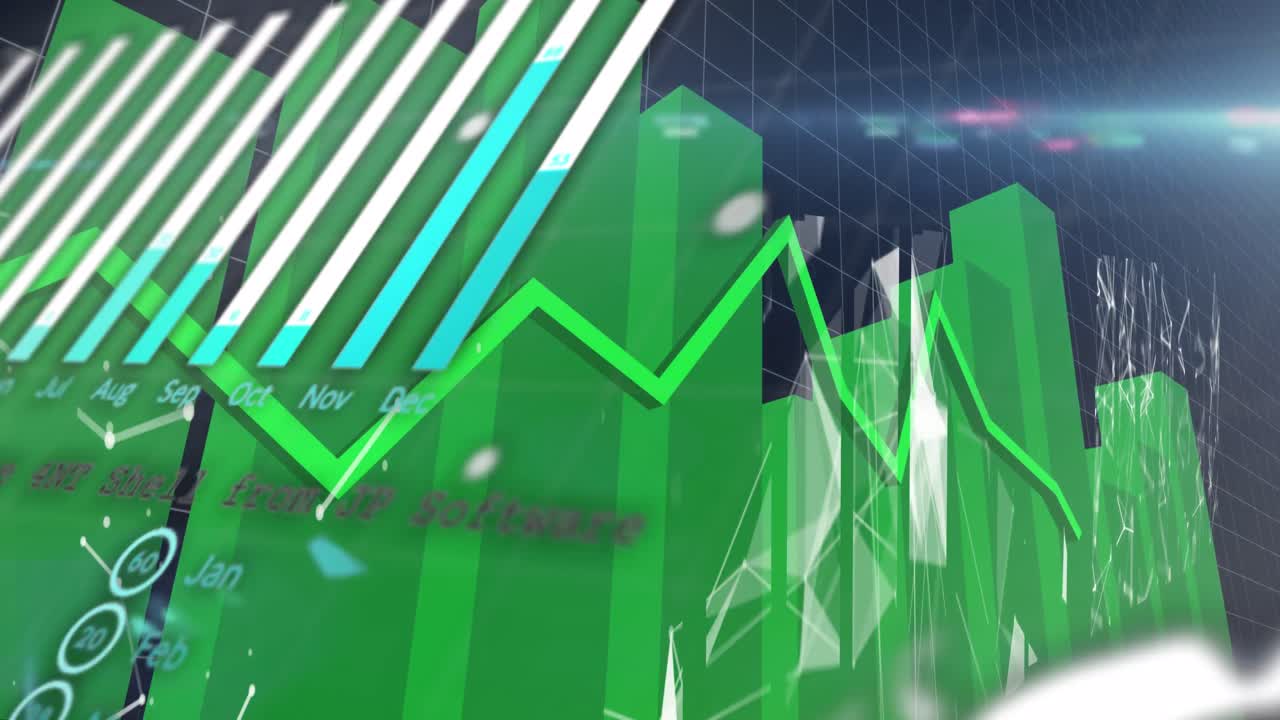 animación del procesamiento de datos sobre un fondo negro