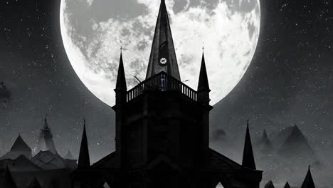 a spooky church in the night