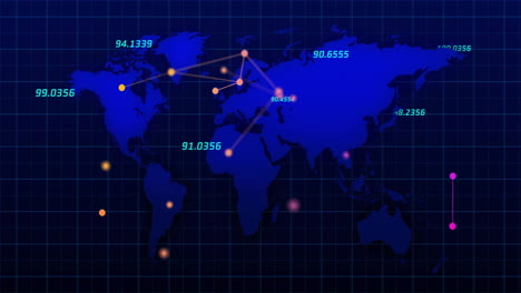 animation of data processing over world map