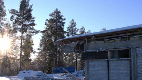 Sitio-De-Demolición-En-El-Soleado-Día-De-Invierno